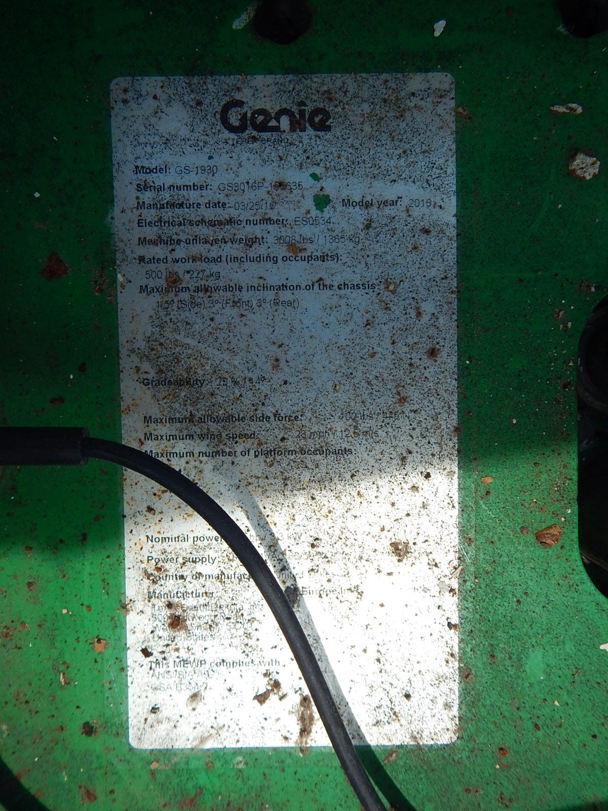 Buy 2016 GENIE GS-1930